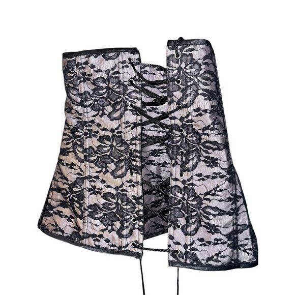 Beautiful Fredericks of Hollywood Dream Corset Size 38 / Black with floral print - Picture 3 of 7